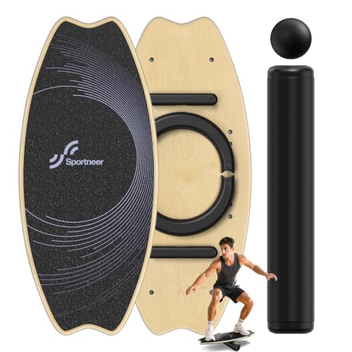 Sportneer Balance Board - 7 Mode Wobble Board with Roller & Ball - color: Purple