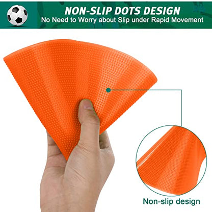 4inch & 9inch Poly Spots Spot Markers for Gym Floor, 12/24 Pcs Flat Cones Non-Slip Rubber Floor Dots Agility Markers for Soccer Basketball Sports Speed Training, Dance, Classroom Activities - style: 24Pcs 9 inch Orange