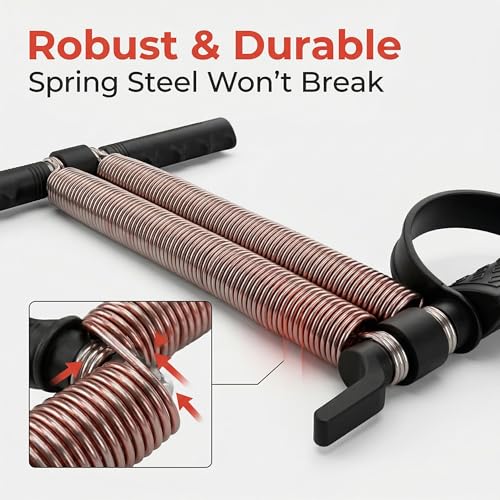 Dual Spring Tension Foot Pedal, Spring Steel Abdominal Leg Exerciser Foot Pedal Dual Spring Sit Up Equipment Lightweight and Portable for Muscle Training (Black)