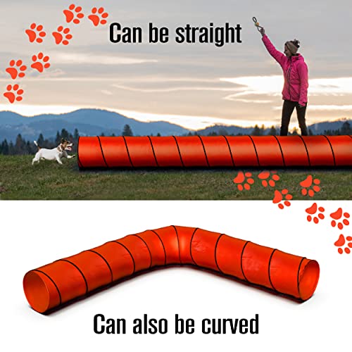 Dog Agility Tunnel, Dog Tunnel, Play, 18 Feet, Small, Medium, Large, Red - color: Red