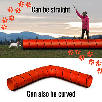 Dog Agility Tunnel, Dog Tunnel, Play, 18 Feet, Small, Medium, Large, Red - color: Red