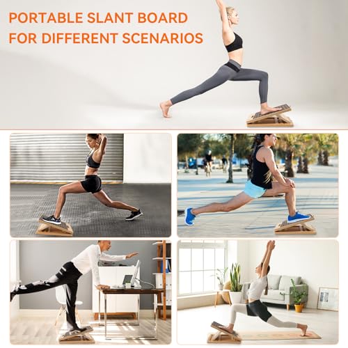 Slant Board for Calf Stretching – Adjustable, 300 Lbs Capacity, Wooden