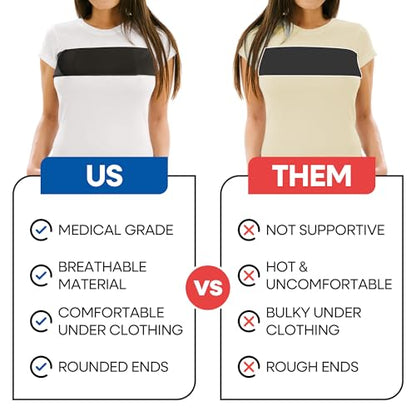 Breast Augmentation Post Op Band - Breast Implant Stabilizer Post Surgery - After Breast Sugery Must Haves - Breast Augmentation Post Op Bra - Breast Implant Bra - Chest Compression Wrap (Fits Most - Black) - color: Black