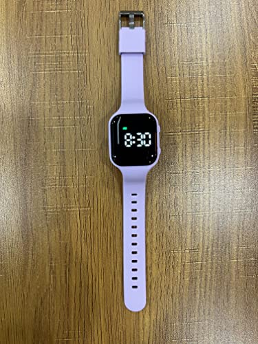 Vibrating Alarm Watch Rechargeable 15 Alarm Reminder Wristband Potty Training Watch with Lock Screen - color: Purple