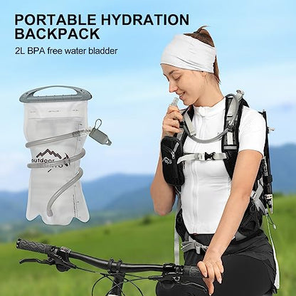 IX INOXTO 20L Hydration Backpack, Waterproof Hiking Internal Frame Backpacks with 2L Hydration Water Bladder and Rain Cover for Men, Lightweight Travel Daypack for Cycling,Camping,Ski (black) - color: Black