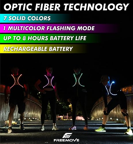 SPIDER Reflective Lighted Running Vest - Optic Fiber Technology, Bright, 360° Visible, Ultralight, Phone Pocket, Fully Adjustable Size XS-3XL - Reflective Running Gear for Safe Night Sports & Walking