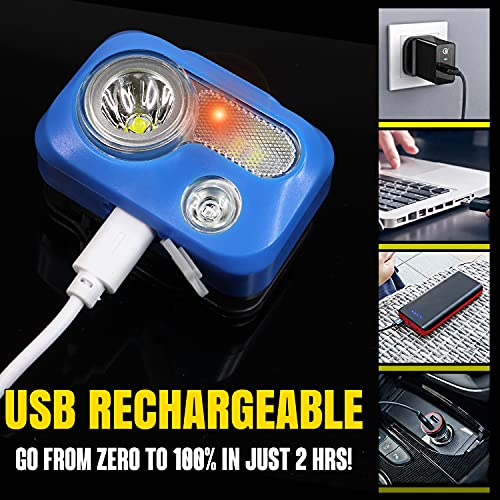 BLITZU Rechargeable Headlamp, Adjustable, Durable, Waterproof, Blue, Battery Powered, 120-Day Guarantee - color: Blue