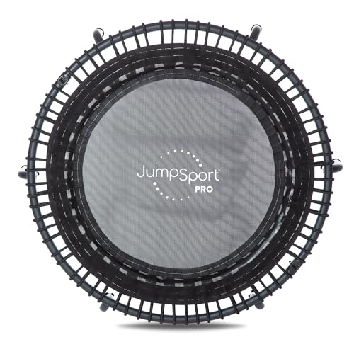 JumpSport 550 Workout Rebounder for Adults, 44" | PRO CE | Mini Exercise Fitness Trampoline Jumper with Cables | Black - color: Matte Black, style: Foldable Frame / Skirt Mat