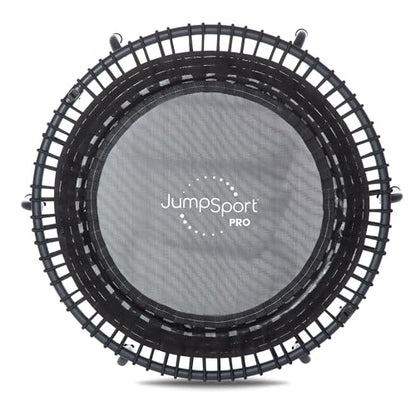 JumpSport 550 Workout Rebounder for Adults, 44" | PRO CE | Mini Exercise Fitness Trampoline Jumper with Cables | Black - color: Matte Black, style: Foldable Frame / Skirt Mat