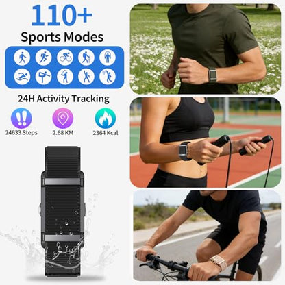 Smart Bracelet,Activity Trackers for Man&Women,Fitness Tracker Band, 24H Sleep Tracker,All-Day Continuous Heart Rate Blood Oxygen Stress HRV Monitor,170+ Sport Mode with Free APP (Black)