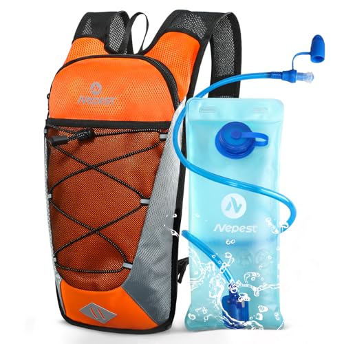 Nepest Hydration Backpack with 2L Water Bladder Water Back Pack - color: Orange