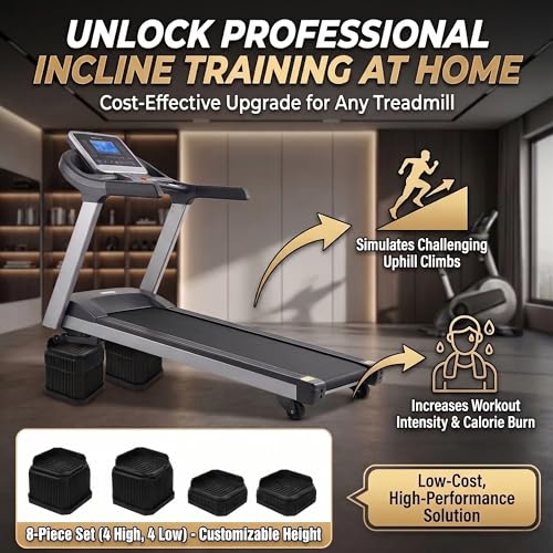 Custom Treadmill Incline Riser Blocks: Adjustable 1/2/3/4/5/6 Inch Height