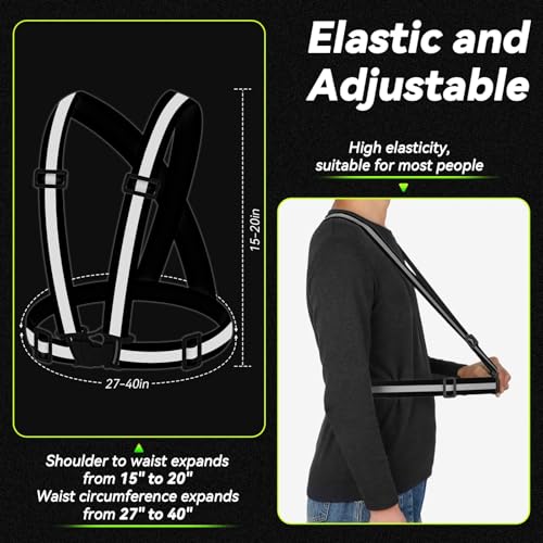 3PCS Reflective Vest Running Gear - color: Black X3