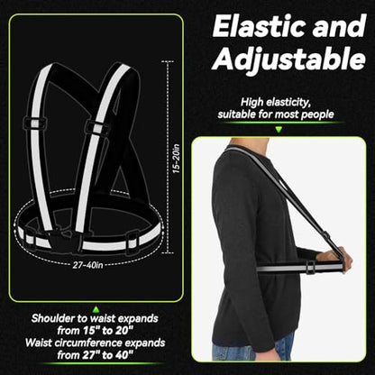3PCS Reflective Vest Running Gear - color: Black X3