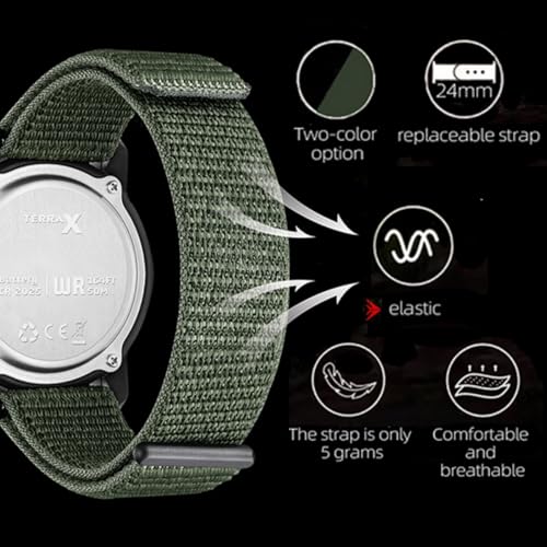 Digital Watch for Men Tactical Military Waterproof Sports Wristwatch Nylon - color: Green