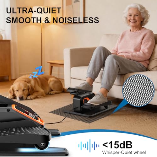 Under Desk Elliptical Leg Exerciser While Sitting for Seniors - color: Orange