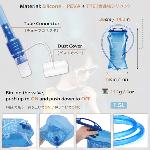 TRIWONDER Running Vest Hydration Pack Backpack for Men & Women, Lightweight Trail Marathon Run Race Vest for Cycling Jogging - color: 01 Light Blue - with 1.5L Water Bladder