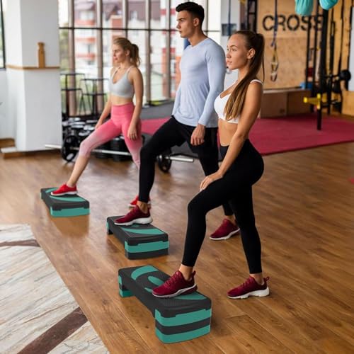 Fitvids Workout Step Aerobic Platform – 31" Exercise Step with 3 levels Adjustable Height – nan – - color: Green Jasper
