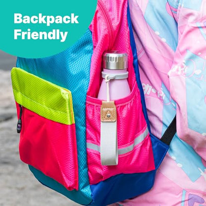 Kids Water Bottle-12 oz Leak Proof Insulated Water Bottle with Carry Rope - color: Teal, size: 12 Ounces