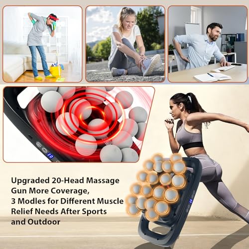 20 Head Portable Massage Gun Deep Tissue,3 Modes,30 Levels