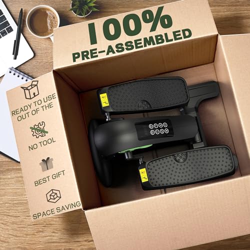 UPREIGN Under Desk Elliptical, Portable Seated Elliptical Exercise Machine, with Touch Screen Control Panel and Remote Control for Home or Office Use. Bluetooth Connectivity Enabled.