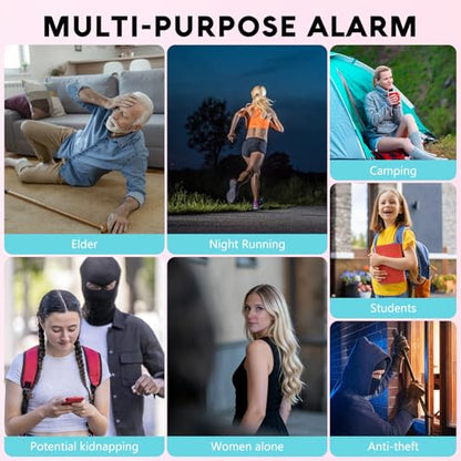 Personal Safety Alarm for Women, Works with Apple Find My, 135dB SOS Siren with Strobe Light, Anti-Loss Pull Pin, Type-C Rechargeable Keychain Alarm, iOS Only