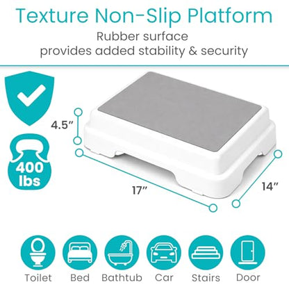 Vive Bath Shower Step Stool (4.5") - Slip Resistant, Stackable
