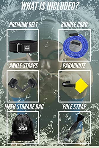 Swim Tether Stationary Swimming System - Resistance Belt & Pool Harness for Training