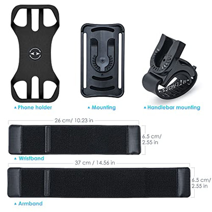 Cikyner 3 in 1 Running Armband, 360° Rotatable & Detachable Sports Armband - color: G4Black