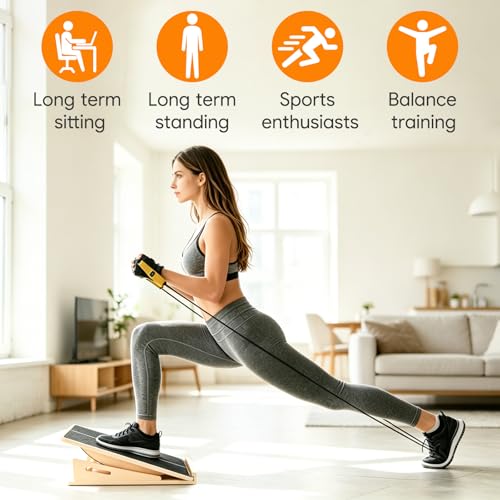 2-in-1 Slant Board & Balance Board with Adjustable Incline