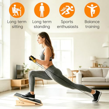 2-in-1 Slant Board & Balance Board with Adjustable Incline