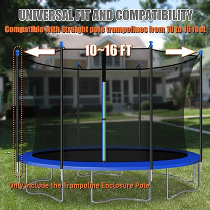Trampoline Pole Replacement, Enclosure Straight Pole with 2 Setup Options