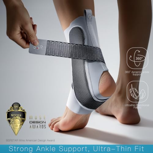 Air Armor Ankle Brace for Men Women, Single Lace Up Ankle Support Brace with Adjustable Straps, Side Stabilizers and Breathable Mesh, Ankle Stabilizer for Basketball, Soccer, Volleyball, Gym - size: Large