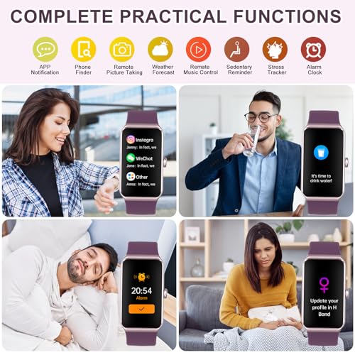 Fitness Tracker, Fitness Watch with 24/7 Heart Rate, Blood Oxygen, Blood Pressure, Smart Watches with 100+ Sports Modes, Step Counter Pedometer for Women Men - color: Bordeaux