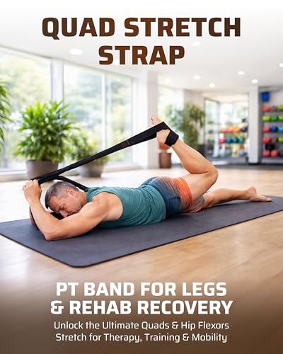 THEFITGUY Quad Stretcher Strap with Ankle Support for Physical Therapy