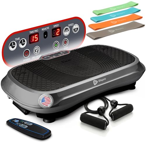 Lifepro Waver Vibration Plate Exercise Machine with 99 Speeds & 10 Presets - color: Gray