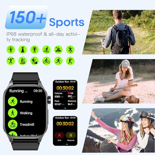Advanced Health Smartwatch for Women Men with Real-Time Monitoring of Heart Rate, Blood Oxygen, Body Temperature, Blood Pressure, Sleep Auality and Stress Levels (Blue) - color: Blue