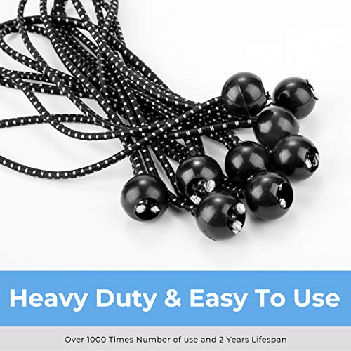 CARTMAN 30-Pack 11-Inch Ball Bungee Cords for Canopies and Tarps, Black - style: 11inch 30pk