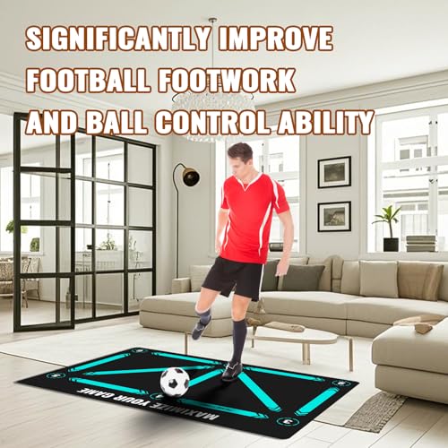 Soccer Training Mat, Soccer Training Equipment, Soccer Gifts for Boys 8-12 - color: Black-Green, size: 47*31 IN