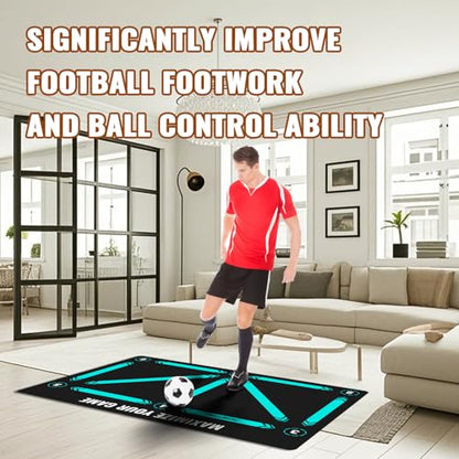 Soccer Training Mat, Soccer Training Equipment, Soccer Gifts for Boys 8-12 - color: Black-Green, size: 47*31 IN