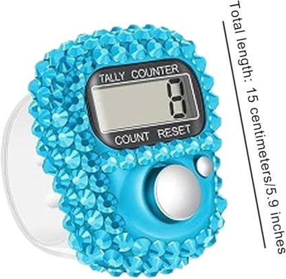 Electronic Finger Tally Counter Clicker Counter,Convenient Portable Digital Display Tally Counter,Resettable Mini Lap Counter for Golf Goods Counting Accessories,Track and Field Lap Counters - color: pink
