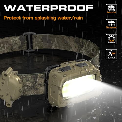 EverBrite 300LM Headlamp with Red Green White Light and Memory Function - color: Camo