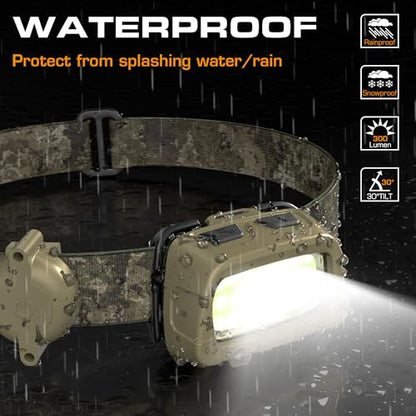 EverBrite 300LM Headlamp with Red Green White Light and Memory Function - color: Camo