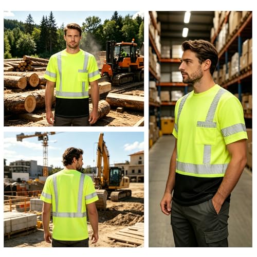 Safety Shirts Hi Vis Construction Shirts for Men and Women - color: Yellow, size: XX-Large