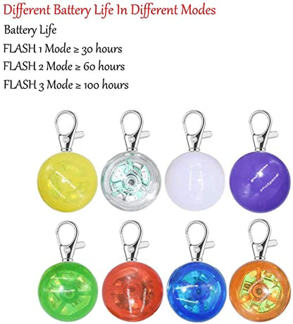 8 Pack Dog Lights for Night Walking, 3 Modes Dog Collar Light for Night Time, IP68 Waterproof Dog Lights Clip On, LED Safety Light for Large Medium Small Pets, Running, Camping, Climbing, Bike