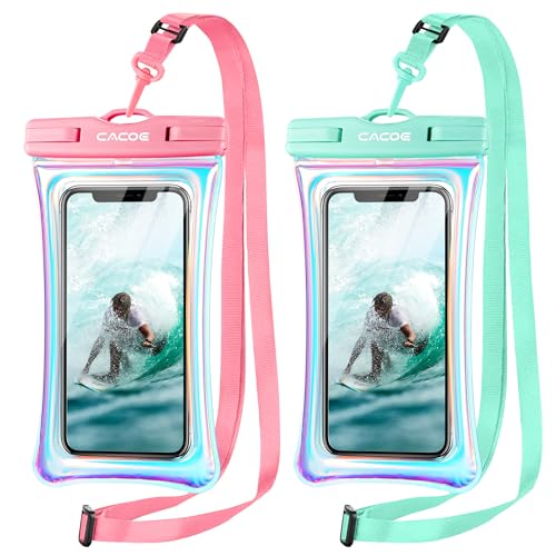 CACOE Floatable Waterproof Phone Pouch 2 Pack Up to 7.0",Iridescence - color: Iridescence