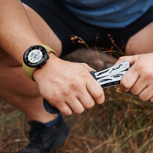 PALADA Men's Digital Sports Watch Waterproof Tactical Watch with LED Backlight Watches for Men - color: Dright Khaki