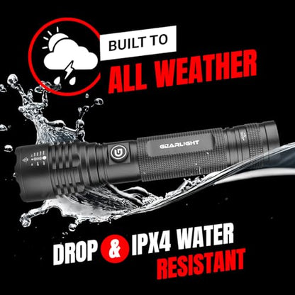 GearLight LED Flashlight High Lumens, Rechargeable Tactical Flashlight, Bright Handheld Flashlight for Camping, Hunting, Home, Security, Hiking, Walking at Night & Emergency Use - color: S2000 Black, size: Rechargeable