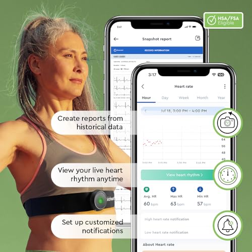 Bioheart | 24/7 Continuous Heart Monitor | No Prescription Needed | Smart Wearable | Chest Strap | One Month Subscription Included - size: Small