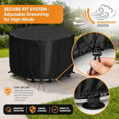 55" Round Kids Trampoline Cover, 600D with Drawstring & Buckles